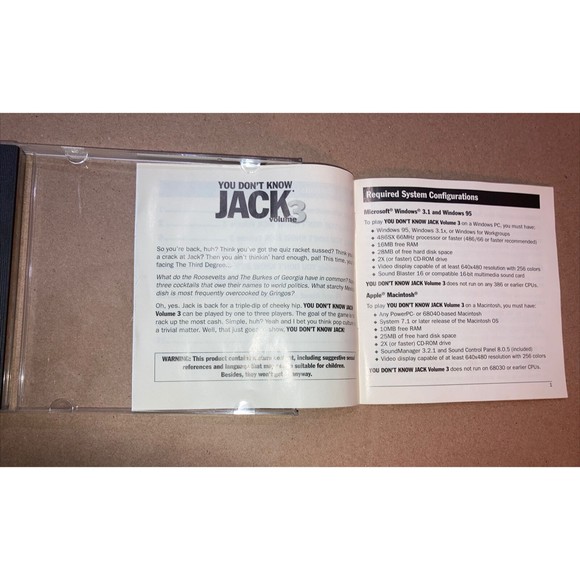 You Don't Know Jack Trivia Games Vol 1, 2 & 3. Windows 3.1 95 & 98 Mac OS 7.1 + - Picture 4 of 12